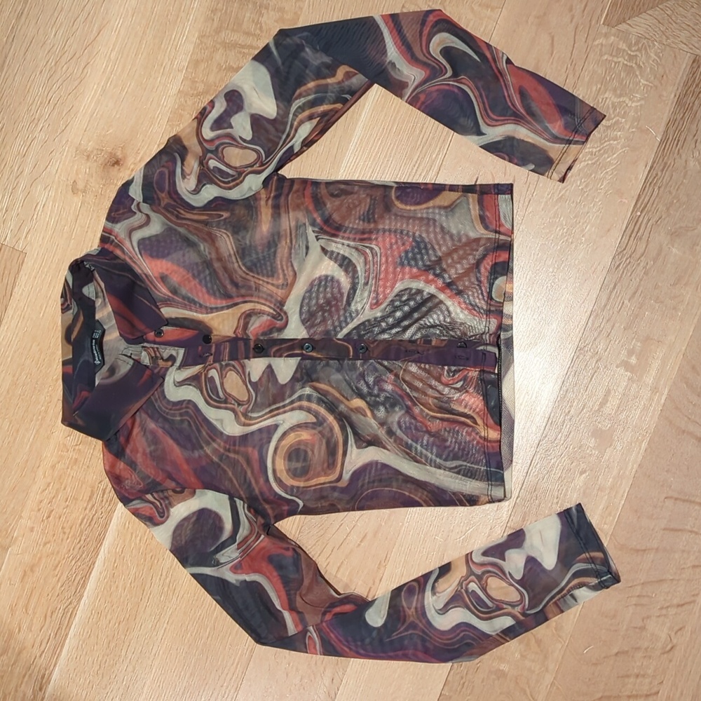 Funky sheer button up